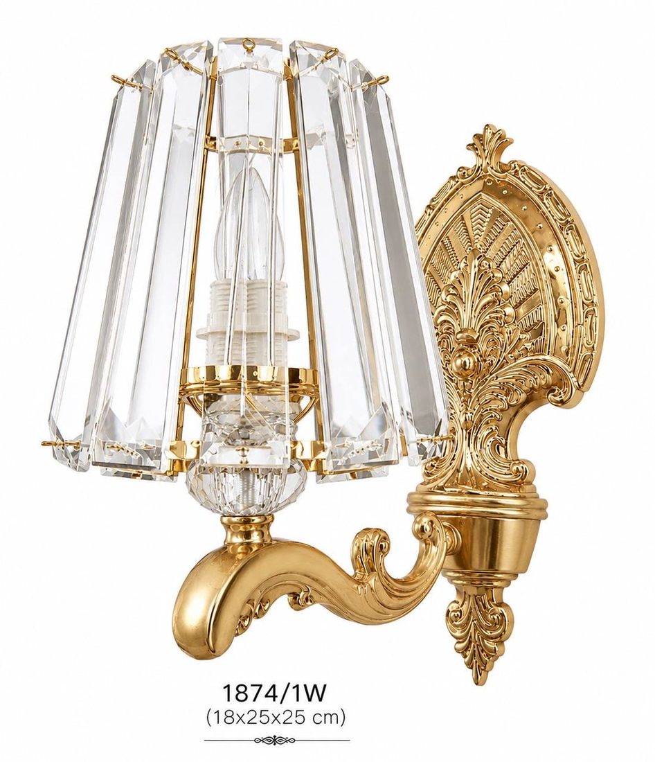 Бра 1874/1W — класичне з кришталевими плафонами