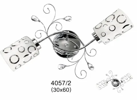 Люстра 4057/2 — класична з декоративними завитками та кристалами